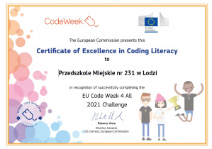 Europejski Certyfikat Doskonałości Codeweek 2021